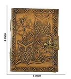 Genuine Leather Diary-Vintage Handmade Leather Journal-Premium Antique LOCK Closure-200 Handmade Deckle Edge Antique Pages -2