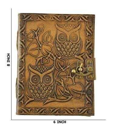 Genuine Leather Diary-Vintage Handmade Leather Journal-Premium Antique LOCK Closure-200 Handmade Deckle Edge Antique Pages -2