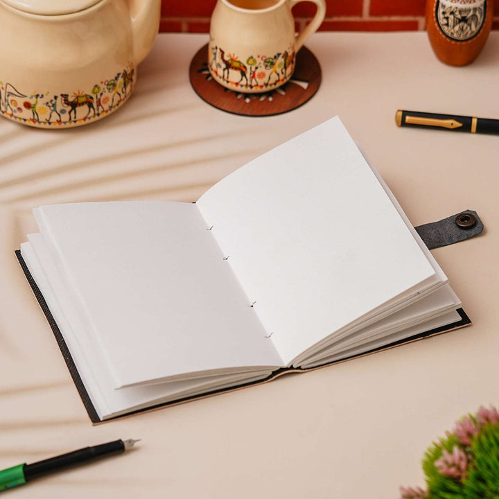 Vintage Handmade Genuine Leather Journal-Premium Antique Lock Closure-200 Handmade White Pages -40 - Navkar Handicrafts