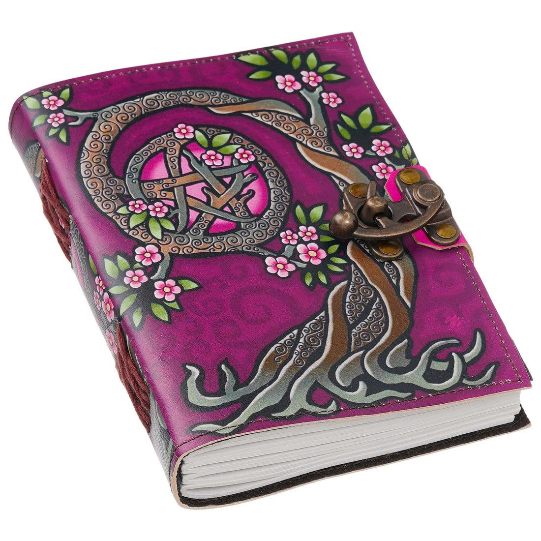 Vintage Handmade Genuine Leather Journal-Premium Antique Lock Closure-200 Handmade White Pages -13 - Navkar Handicrafts