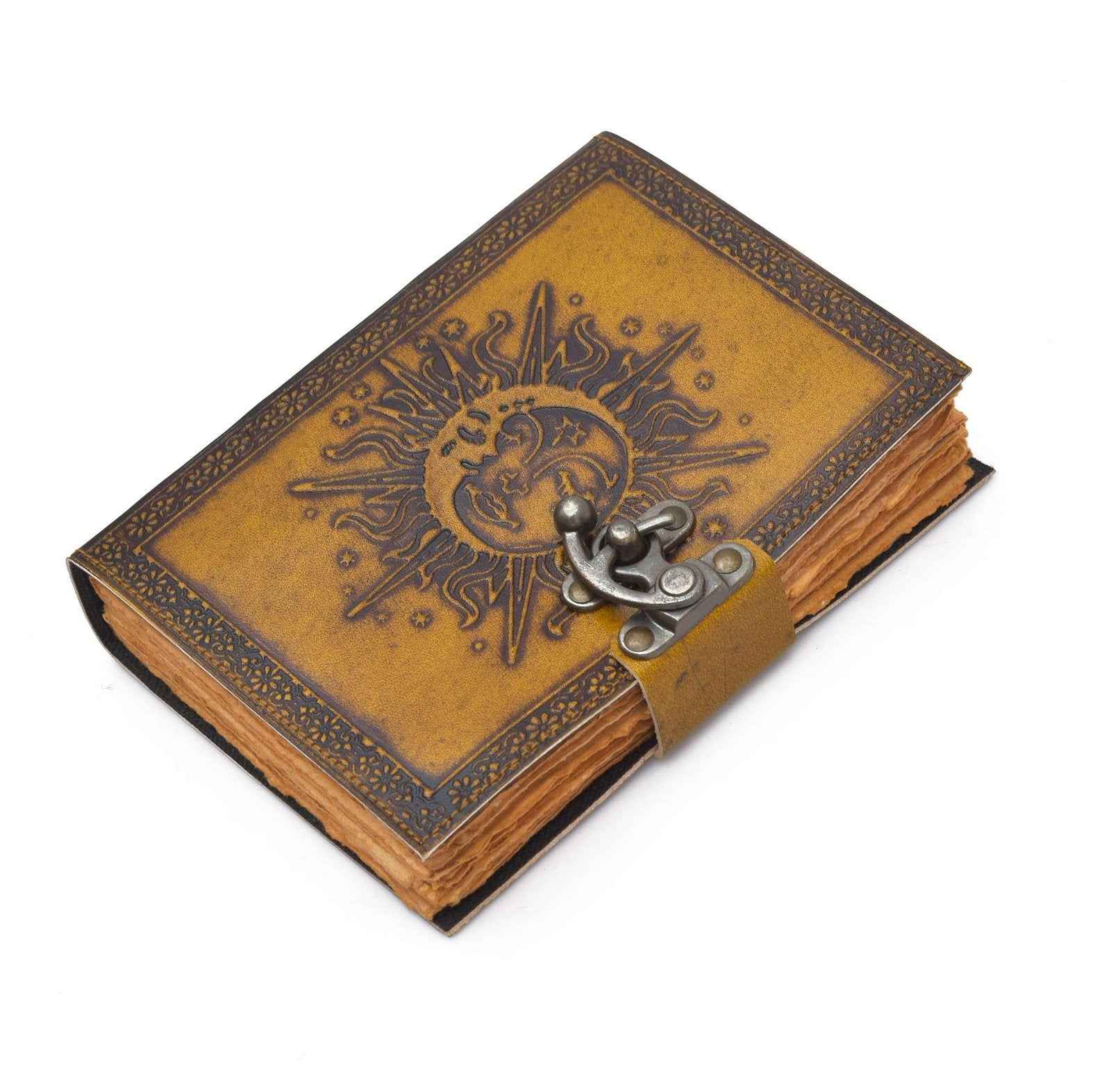 Leather Journal Diary with metal lock vintage Journal handmade 200 pages white unruled|travel Diary|personal journal -4