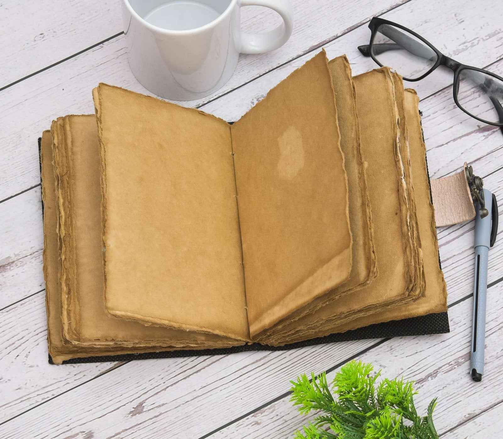 Genuine Leather Diary-Vintage Handmade Leather Journal-Premium Antique LOCK Closure-200 Handmade Deckle Edge Antique Pages -21