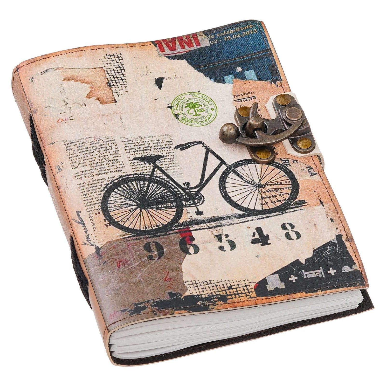 Vintage Handmade Genuine Leather Journal-Premium Antique Lock Closure-200 Handmade White Pages -36 - Navkar Handicrafts