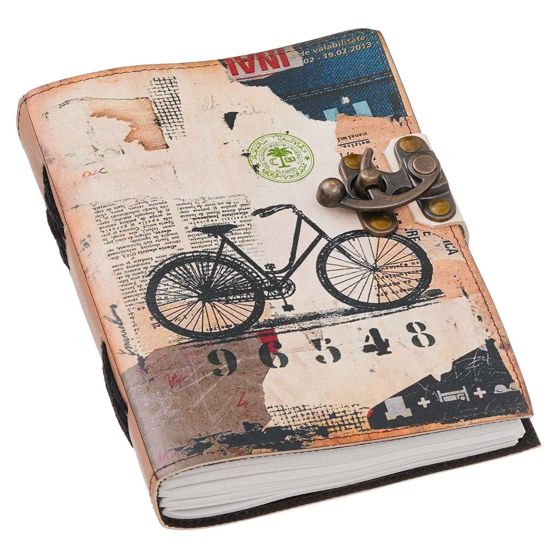 Vintage Handmade Genuine Leather Journal-Premium Antique Lock Closure-200 Handmade White Pages -36 - Navkar Handicrafts
