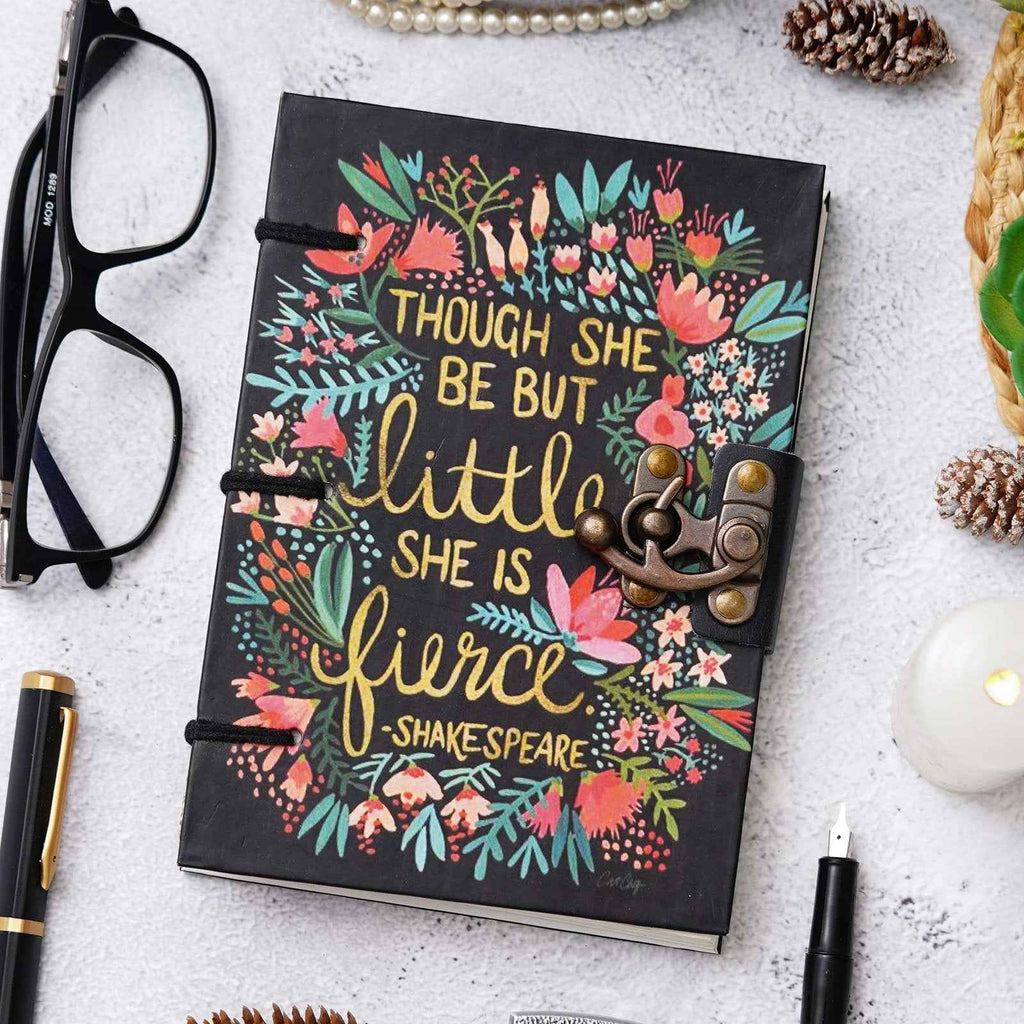 Handmade Printed Cardboard Journal Diary with Buckle Lock-200 Pages Notepad For Men and Women -7