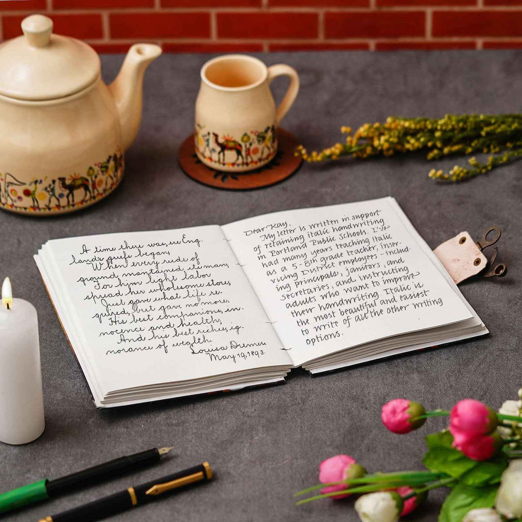 Handmade Printed Cardboard Journal Diary with Buckle Lock-200 Pages Notepad For Men and Women -13