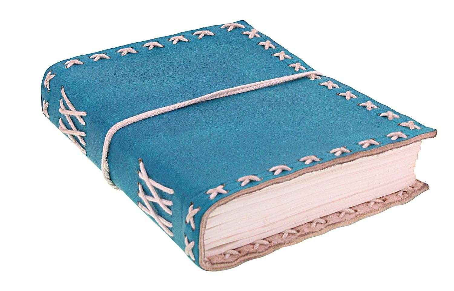 Leather Journal Diary with Premium Antique String Closure vintage Journal handmade 200 pages white unruled|travel Diary|personal journal -5