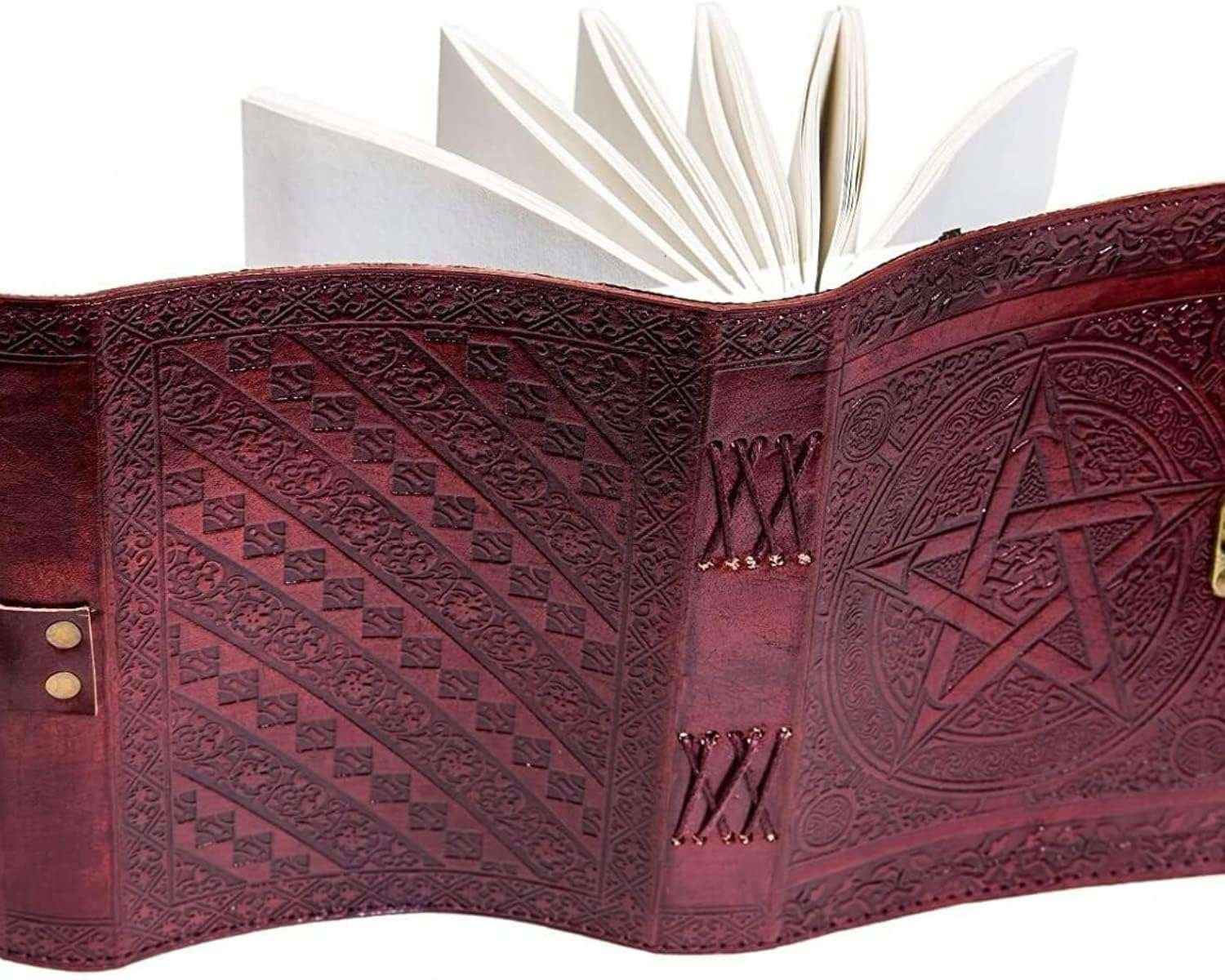 Leather Journal Diary with metal lock vintage Journal handmade 200 pages white unruled|travel Diary|personal journal -14