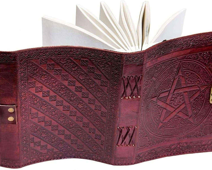 Leather Journal Diary with metal lock vintage Journal handmade 200 pages white unruled|travel Diary|personal journal -14
