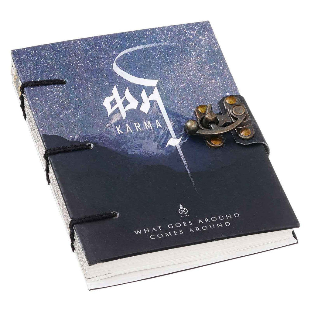 Handmade Printed Cardboard Journal Diary with Buckle Lock-200 Pages Notepad For Men and Women -6