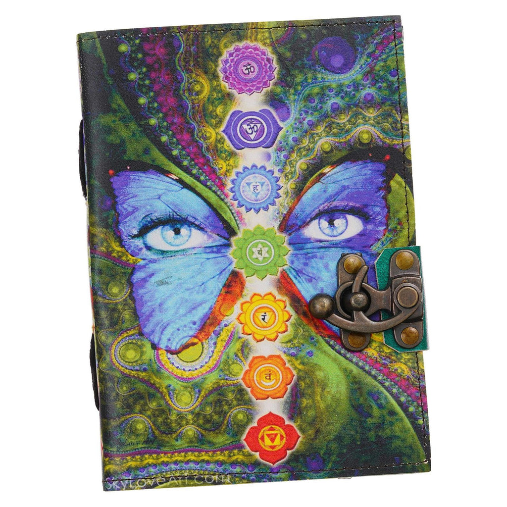 Vintage Handmade Genuine Leather Journal-Premium Antique Lock Closure-200 Handmade White Pages -22 - Navkar Handicrafts