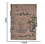 Genuine Leather Diary-Vintage Handmade Leather Journal-Premium Antique LOCK Closure-200 Handmade Deckle Edge Antique Pages -26