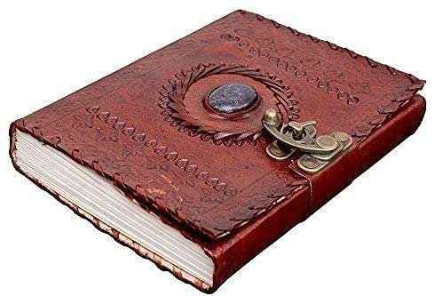 Leather Journal Diary with metal lock vintage Journal handmade 200 pages white unruled|travel Diary|personal journal -22