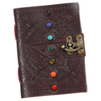 Vintage Handmade Genuine Leather Journal-Premium Antique Lock Closure-200 Handmade White Pages -9 - Navkar Handicrafts