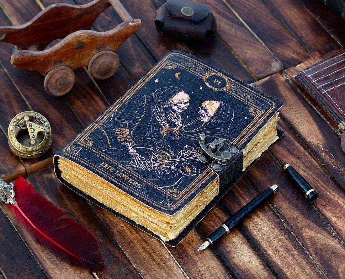 Genuine Leather Diary-Vintage Handmade Leather Journal-Premium Antique LOCK Closure-200 Handmade Deckle Edge Antique Pages -5