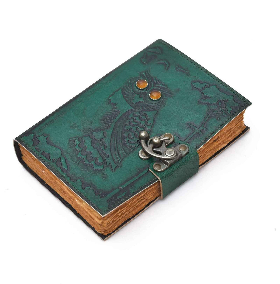 Genuine Leather Diary-Vintage Handmade Leather Journal-Premium Antique LOCK Closure-200 Handmade Deckle Edge Antique Pages -22