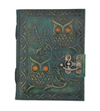 Leather Journal Diary with metal lock vintage Journal handmade 200 pages white unruled|travel Diary|personal journal -12