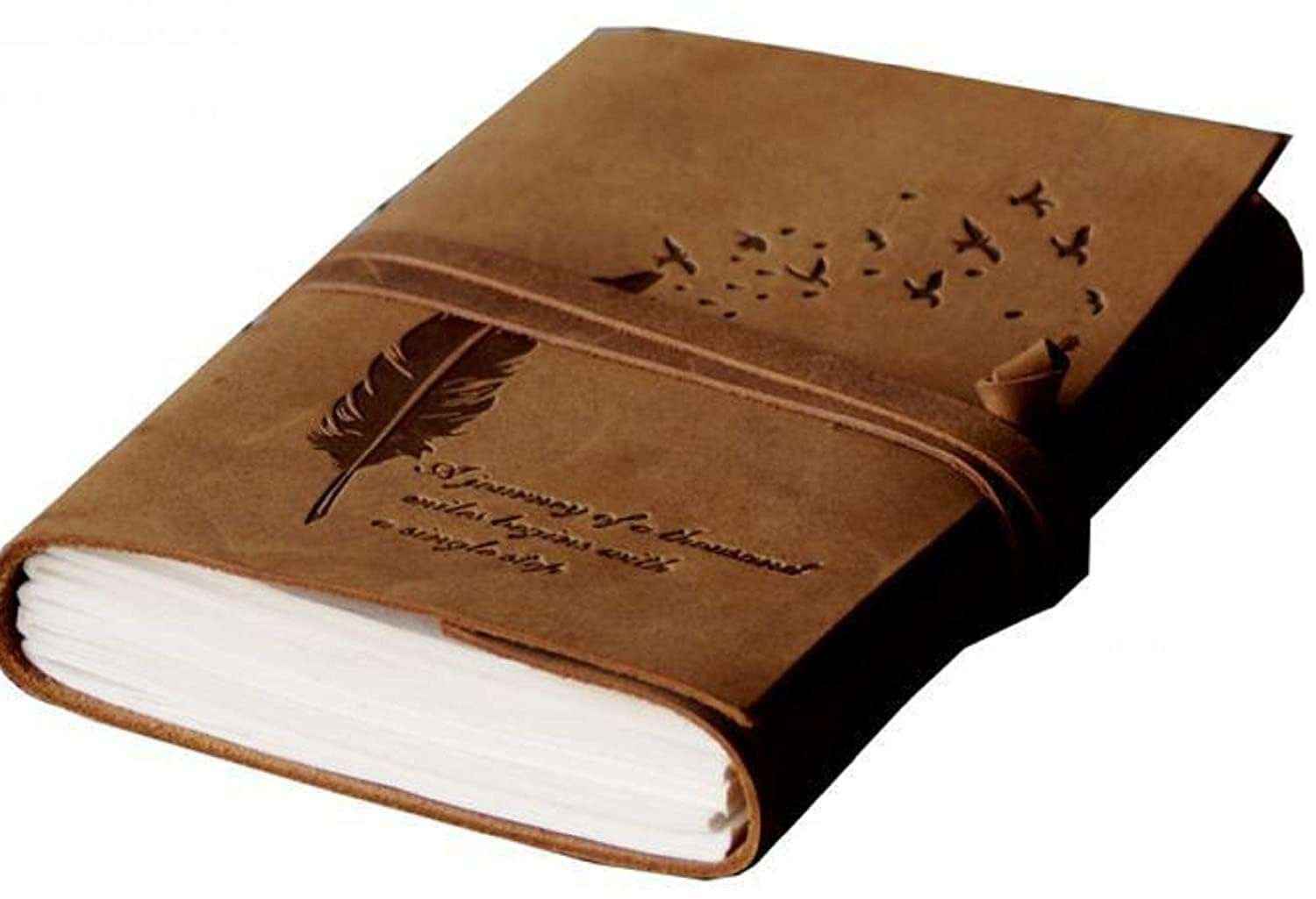 Leather Journal Diary with Premium Antique String Closure vintage Journal handmade 200 pages white unruled|travel Diary|personal journal -4
