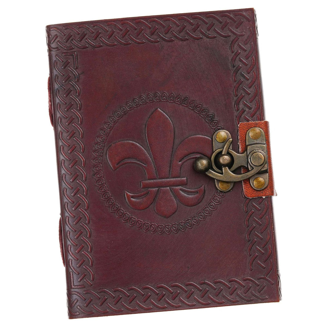 Vintage Handmade Genuine Leather Journal-Premium Antique Lock Closure-200 Handmade White Pages -19 - Navkar Handicrafts