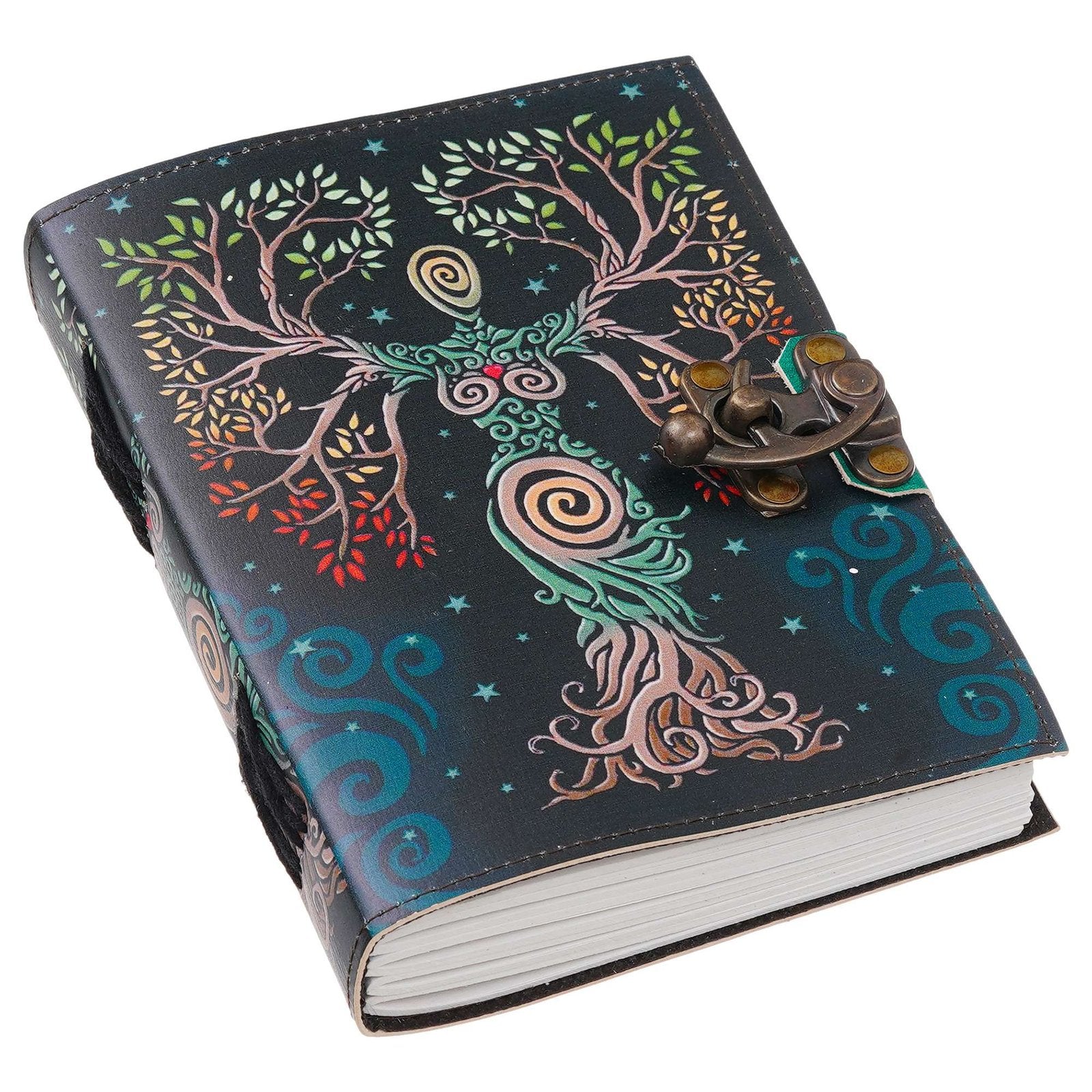 Vintage Handmade Genuine Leather Journal-Premium Antique Lock Closure-200 Handmade White Pages -31 - Navkar Handicrafts