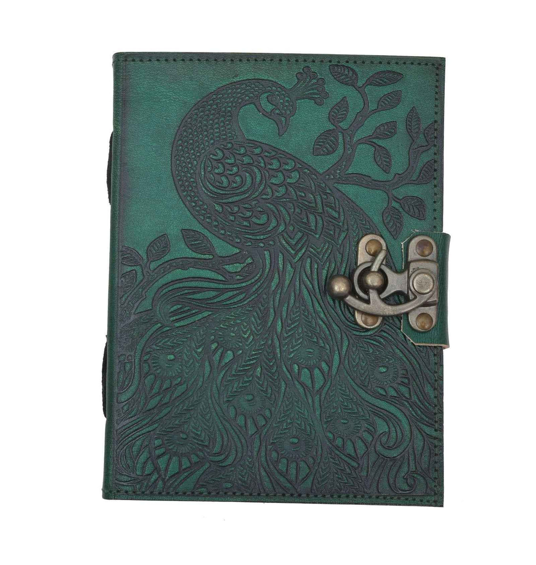 Leather Journal Diary with metal lock vintage Journal handmade 200 pages white unruled|travel Diary|personal journal -11