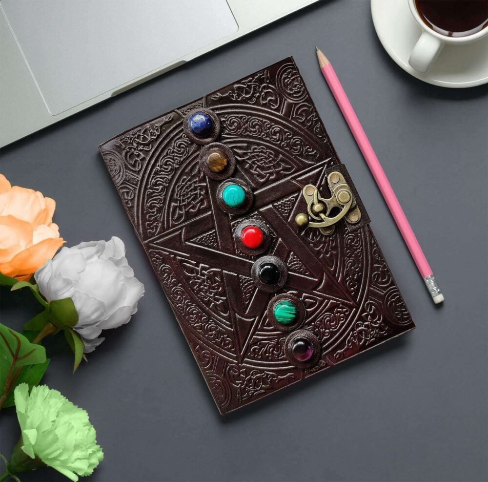 Leather Journal Diary with metal lock vintage Journal handmade 200 pages white unruled|travel Diary|personal journal -16