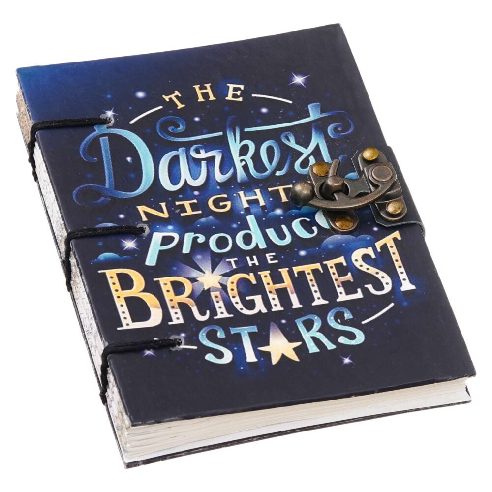 Handmade Printed Cardboard Journal Diary with Buckle Lock-200 Pages Notepad For Men and Women -5 - Image 5