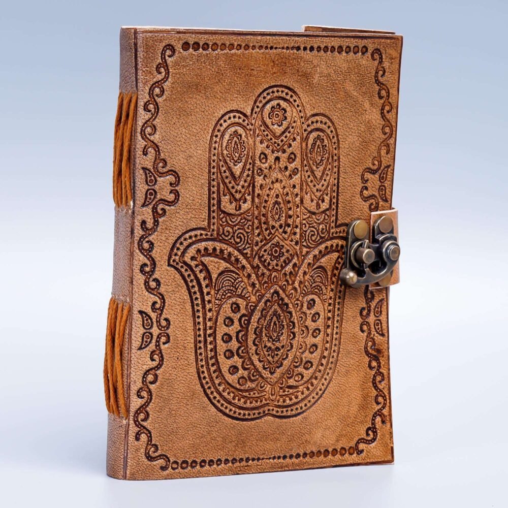 Leather Journal Diary with metal lock vintage Journal handmade 200 pages white unruled|travel Diary|personal journal -5 - Image 2