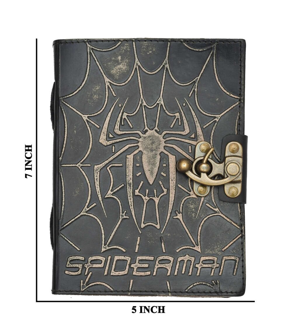 Genuine Leather Diary-Vintage Handmade Leather Journal-Premium Antique LOCK Closure-200 Handmade Deckle Edge Antique Pages -20 - Image 3