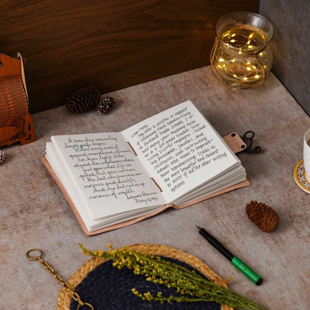 Vintage Handmade Genuine Leather Journal-Premium Antique Lock Closure-200 Handmade White Pages -1 - Image 2