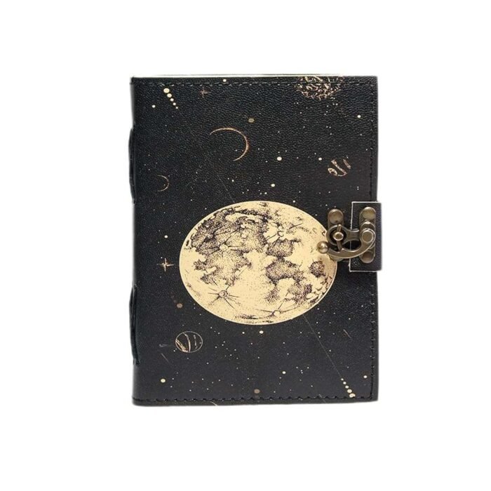 Genuine Leather Diary-Vintage Handmade Leather Journal-Premium Antique LOCK Closure-200 Handmade Deckle Edge Antique Pages -4