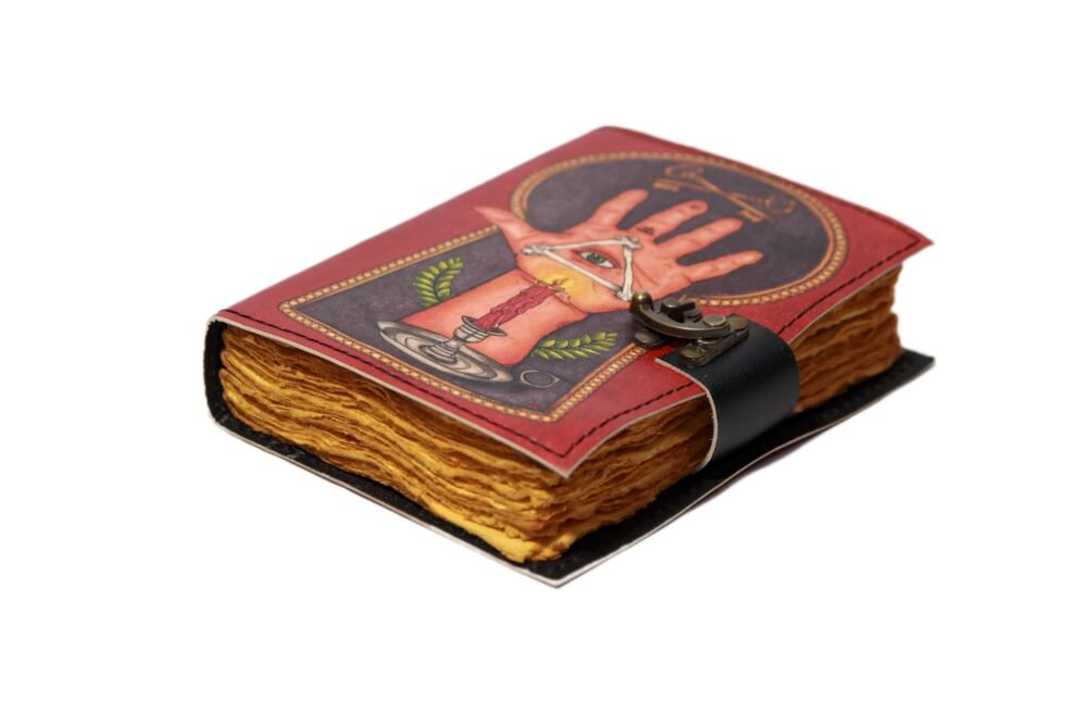 Genuine Leather Diary-Vintage Handmade Leather Journal-Premium Antique LOCK Closure-200 Handmade Deckle Edge Antique Pages -13 - Image 3