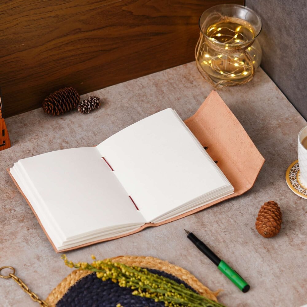 Vintage Handmade Genuine Leather Journal-Premium Antique Lock Closure-200 Handmade White Pages -9 - Image 2