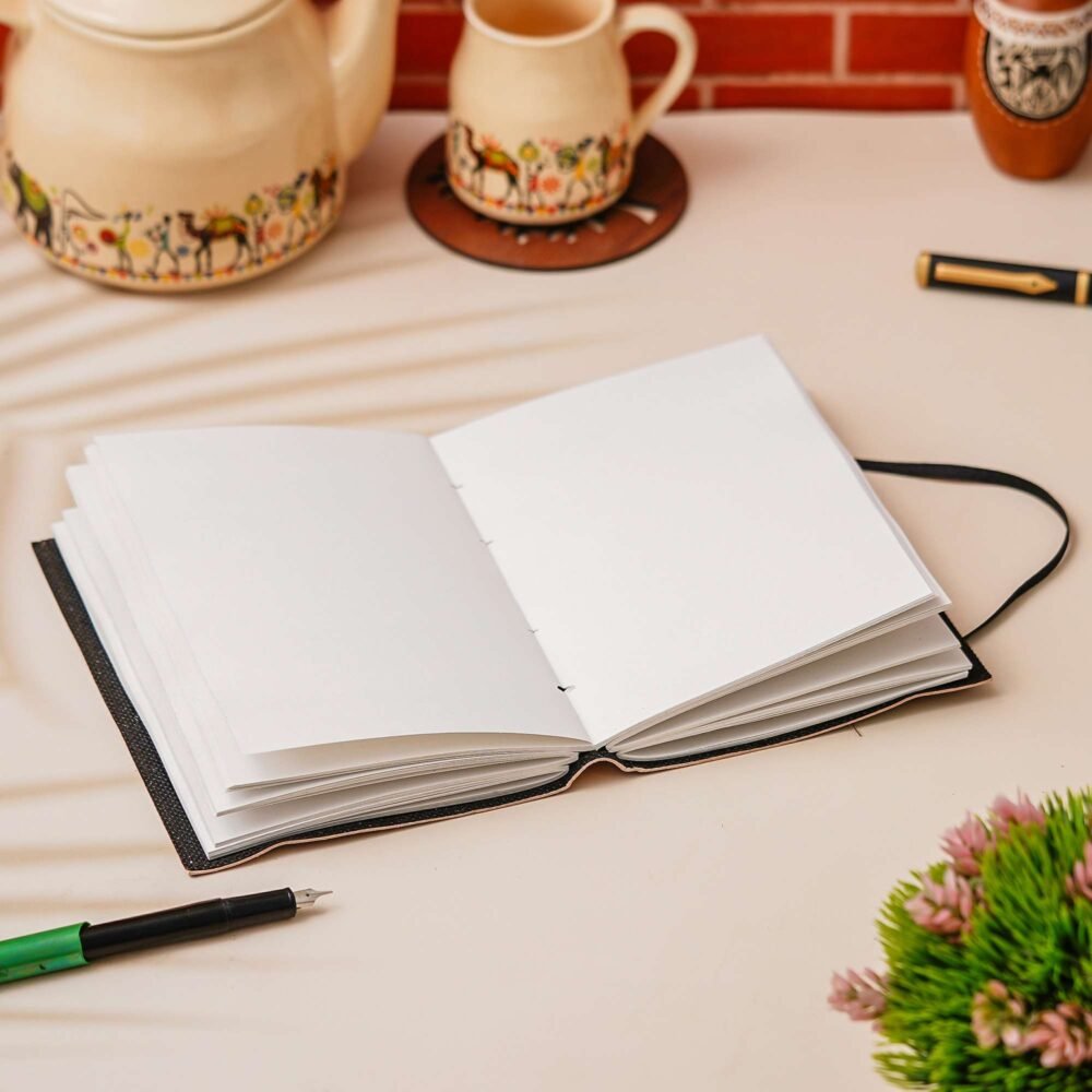 Vintage Handmade Genuine Leather Journal-Premium Antique String Closure-200 Handmade White Pages -2 - Image 3