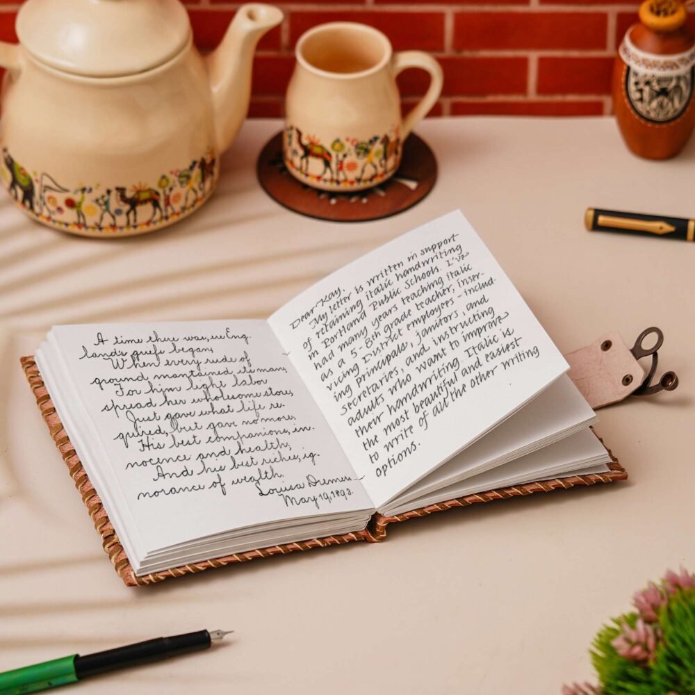Vintage Handmade Genuine Leather Journal-Premium Antique Lock Closure-200 Handmade White Pages -41 - Image 3