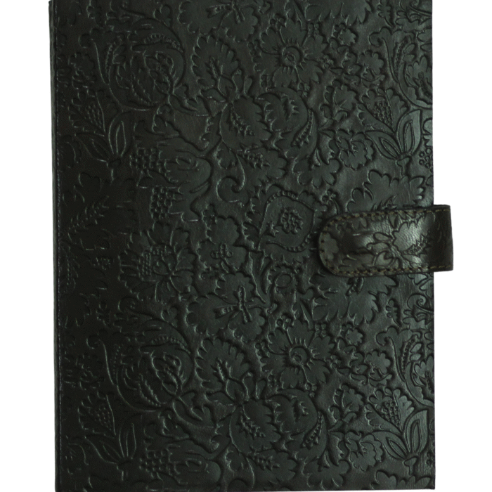 Vintage Handmade Genuine Leather Journal-Premium Antique button Closure-200 Handmade White Pages -3