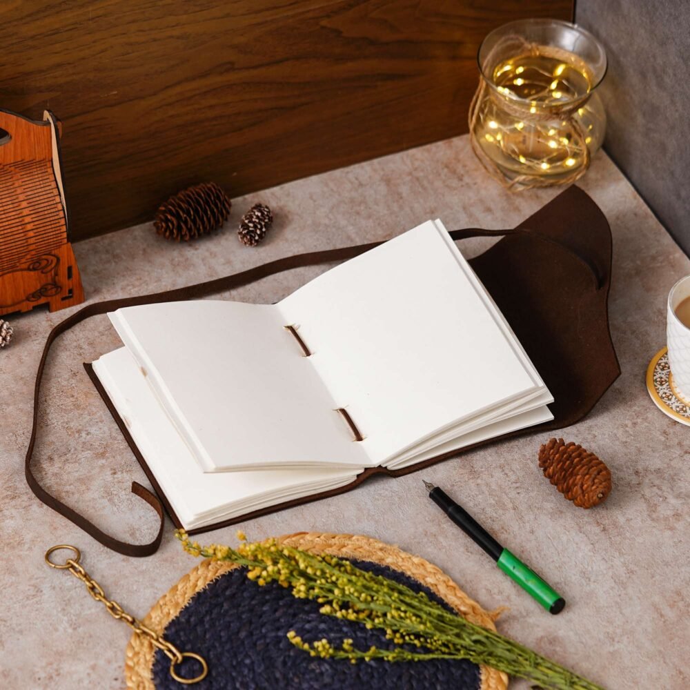 Vintage Handmade Genuine Leather Journal-Premium Antique String Closure-200 Handmade White Pages -1 - Image 2