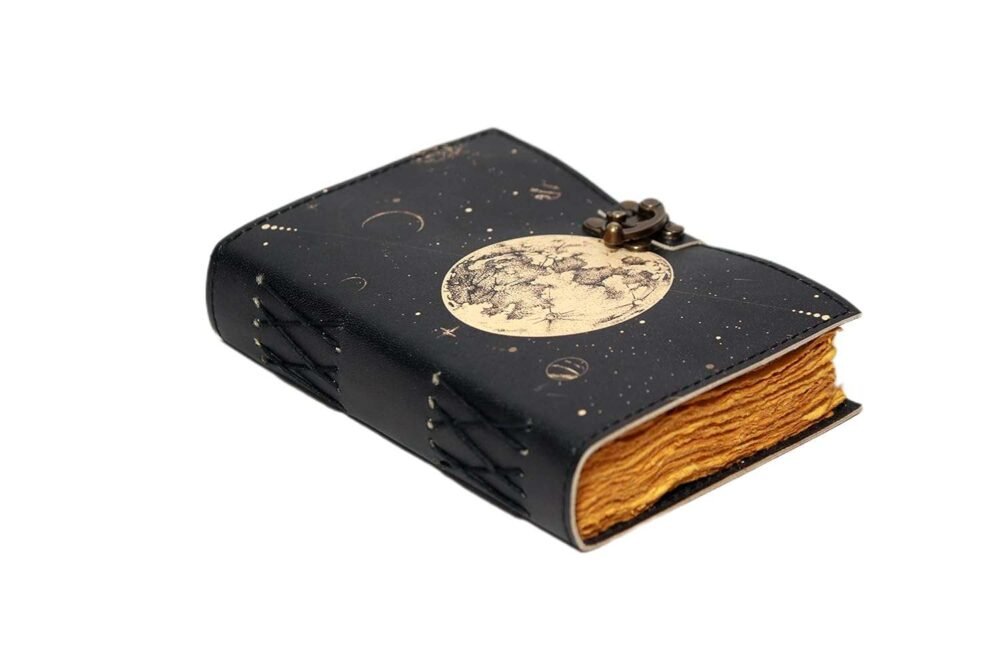 Genuine Leather Diary-Vintage Handmade Leather Journal-Premium Antique LOCK Closure-200 Handmade Deckle Edge Antique Pages -4 - Image 2