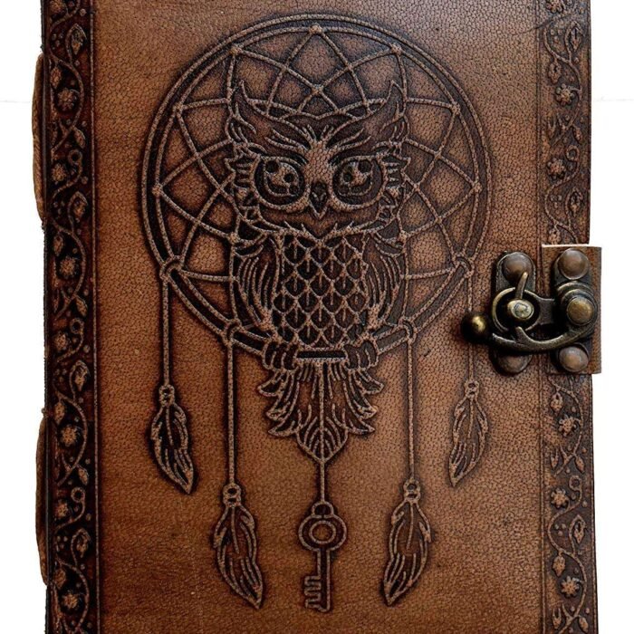 Leather Journal Diary with metal lock vintage Journal handmade 200 pages white unruled|travel Diary|personal journal -24
