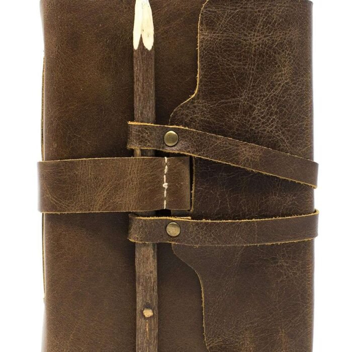 Leather Journal Diary with Premium Antique String Closure vintage Journal handmade 200 pages white unruled|travel Diary|personal journal -1