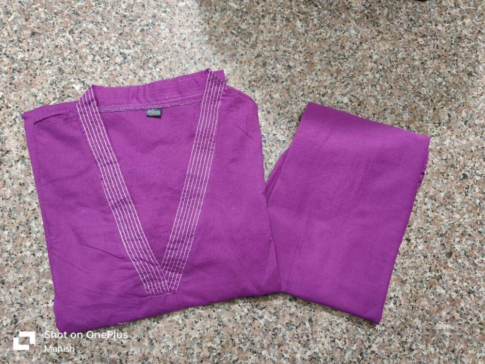 Women's Embroidered Cotton Co-Ord Set - Casual Kurta & Pant Set for Girls - Available in Green, Maroon, Pink, Red, Yellow (M to XXL) - Image 10