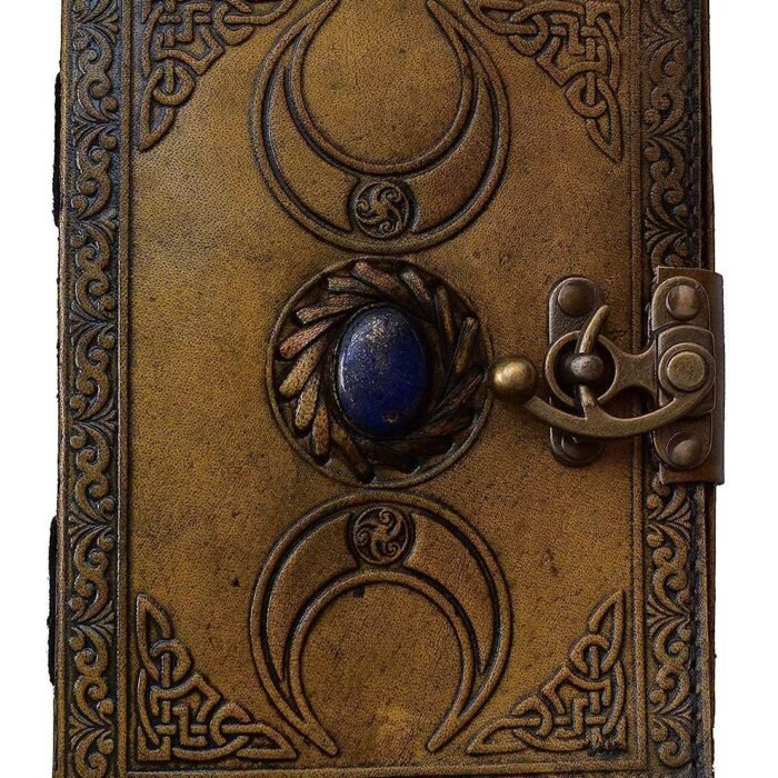 Genuine Leather Diary-Vintage Handmade Leather Journal-Premium Antique LOCK Closure-200 Handmade Deckle Edge Antique Pages -10