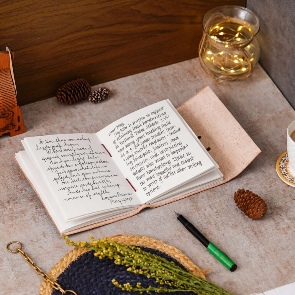 Vintage Handmade Genuine Leather Journal-Premium Antique Lock Closure-200 Handmade White Pages -14 - Image 3