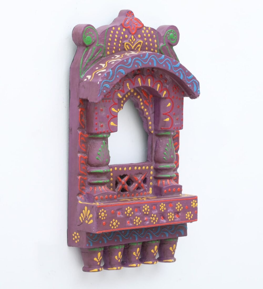 Handcrafted Wooden Jharokha Wall Hanging – Ethnic Indian Window Frame | 10x6 Inch | 8 Vibrant Color Options - Image 21