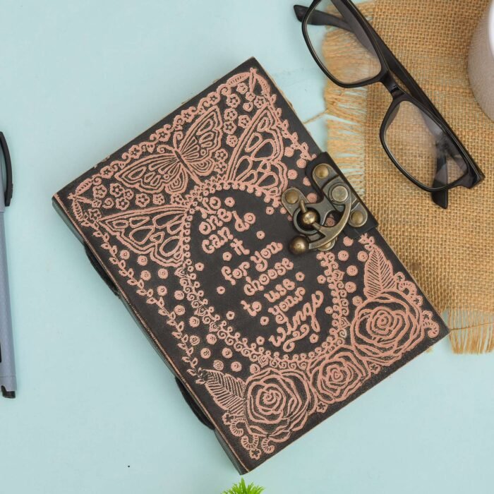 Genuine Leather Diary-Vintage Handmade Leather Journal-Premium Antique LOCK Closure-200 Handmade Deckle Edge Antique Pages -25