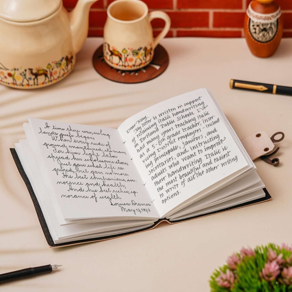 Vintage Handmade Genuine Leather Journal-Premium Antique Lock Closure-200 Handmade White Pages -25 - Image 4