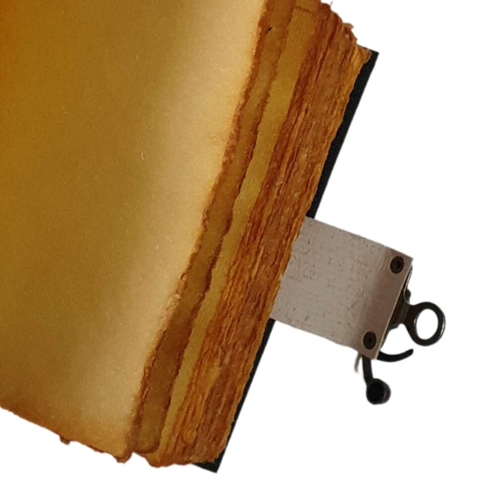 Genuine Leather Diary-Vintage Handmade Leather Journal-Premium Antique LOCK Closure-200 Handmade Deckle Edge Antique Pages -8 - Image 3