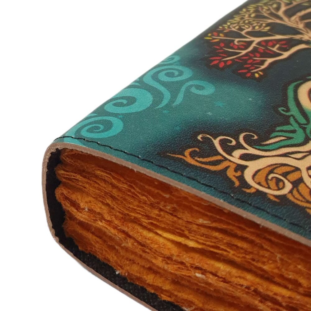 Genuine Leather Diary-Vintage Handmade Leather Journal-Premium Antique LOCK Closure-200 Handmade Deckle Edge Antique Pages -8 - Image 4