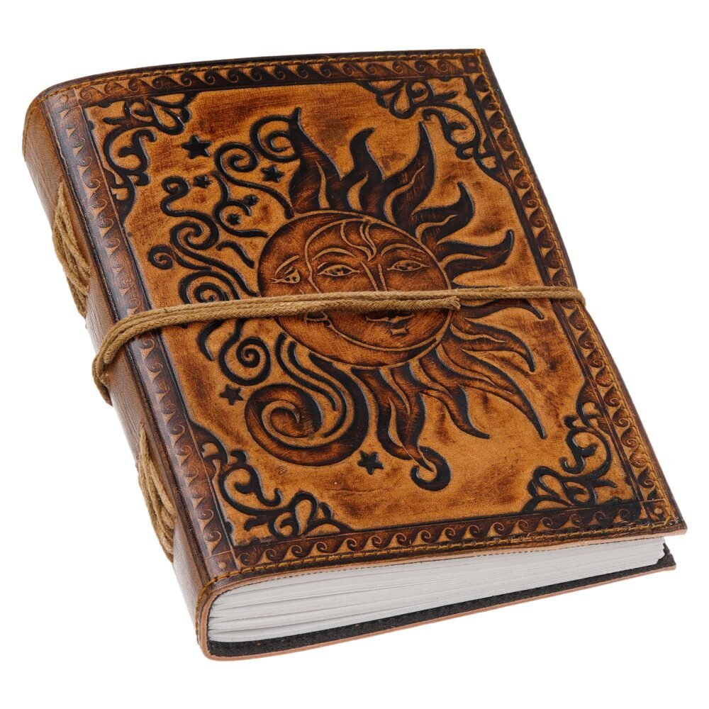 Vintage Handmade Genuine Leather Journal-Premium Antique String Closure-200 Handmade White Pages -3 - Image 4