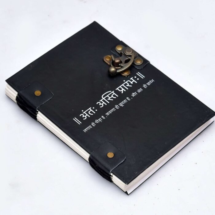 Leather Journal Diary with metal lock vintage Journal handmade 200 pages white unruled|travel Diary|personal journal -2